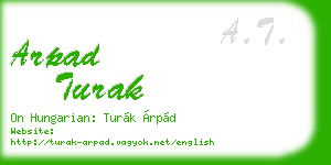 arpad turak business card